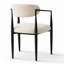 Chaises de salle à manger modernes en chenille à dossier ouvert avec accoudoirs et structure en métal-1018585461