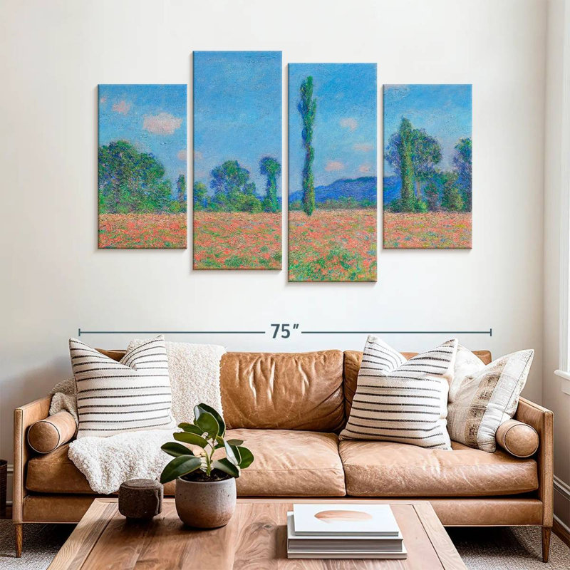 Alvord Poppy Field Giverny 1891, 42" H x 68" W