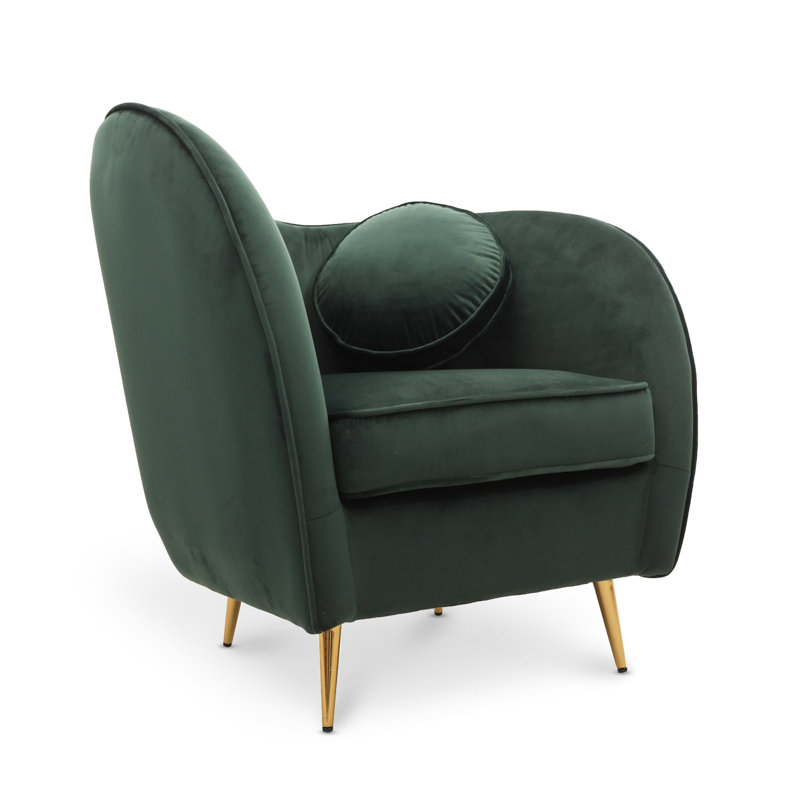 Castaneda Upholstered Armchair, Bottle Green, Gold