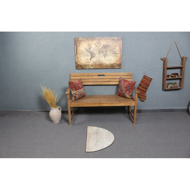 Tapis turc vintage fait à la main de style floral beige pour un élégant tapis de décoration intérieure