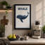 Whale and Label Minimalist - Wrapped Canvas-1805078675-1805078697