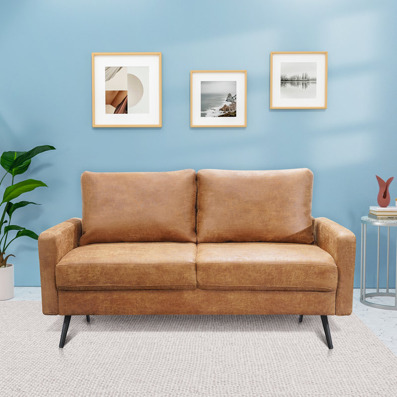 Canapé Cranford, Microfibres brunes, H 33 po x l 57 po x P 31 po