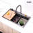 Waterfall Kitchen Sink, Stainless Steel Single Bowl In Black, Multifunctional Workstation With Flying-Rain Faucet And Cutting Board, Stainless Steel Single Bowl Sink
