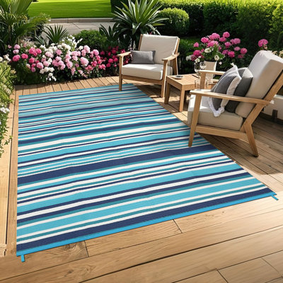 Striped Machine Printed Area Rug