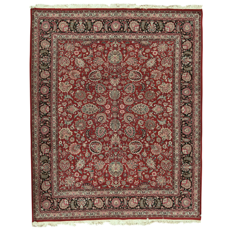 Tapis rectangulaire en laine noué à la main