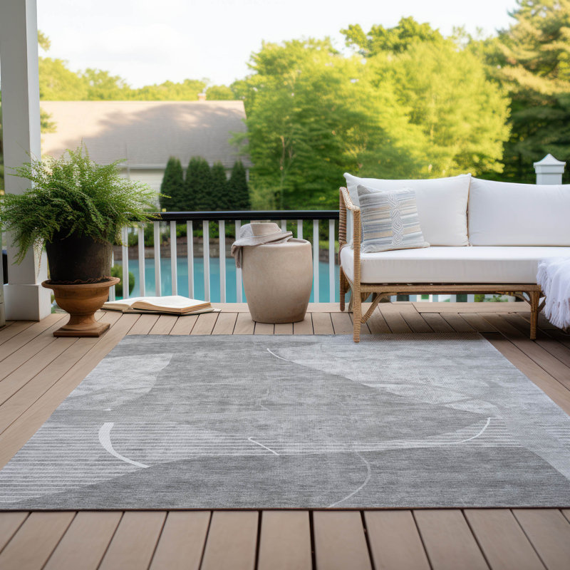 Tapis d'entrée / extérieur antidérapant Cecelio, Rectangle 9 pi x 12 pi