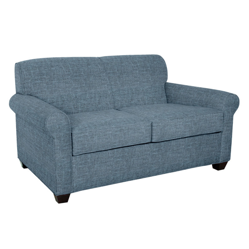 Finn 59" Rolled Arm Loveseat, Empire Mahogany, Archetype Anchor