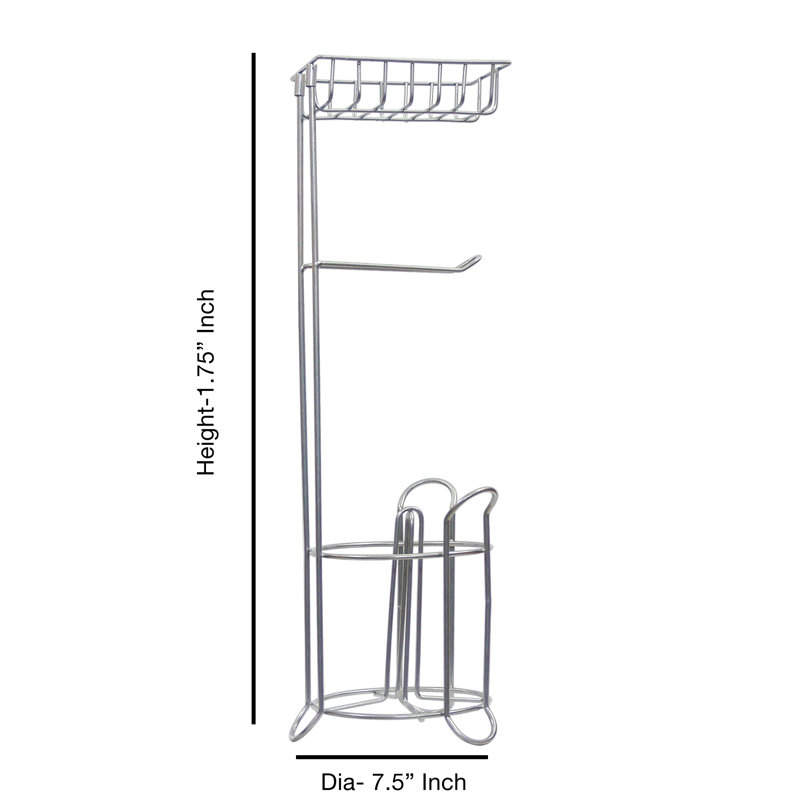 Porte-papier hygiénique sur pied, argent