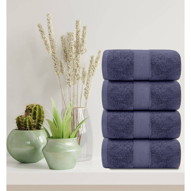 Serviette de bain 100% coton Aldercy, Bleu marine