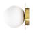 1-light Damp Rated Flush Mounted Brass Wall Sconce With White Glass Shade 