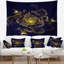 Tapisserie abstraite dorée métallique de fleur de fractale-28482663