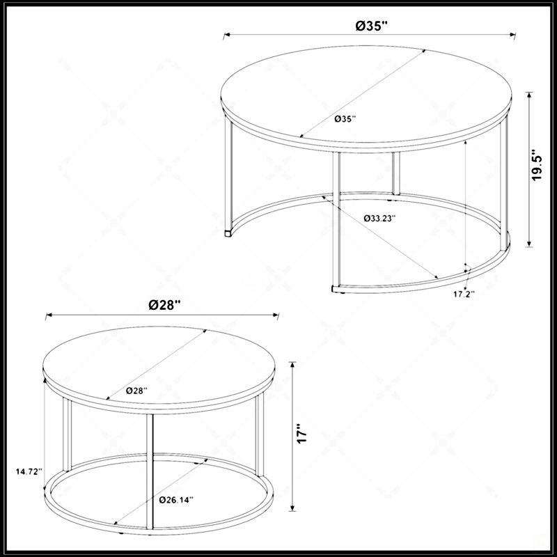 Table basse grise 2 pièces