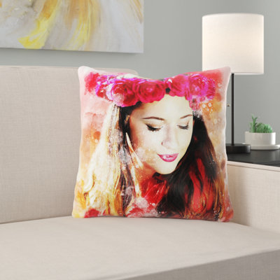 Floral Reversible Throw Pillow