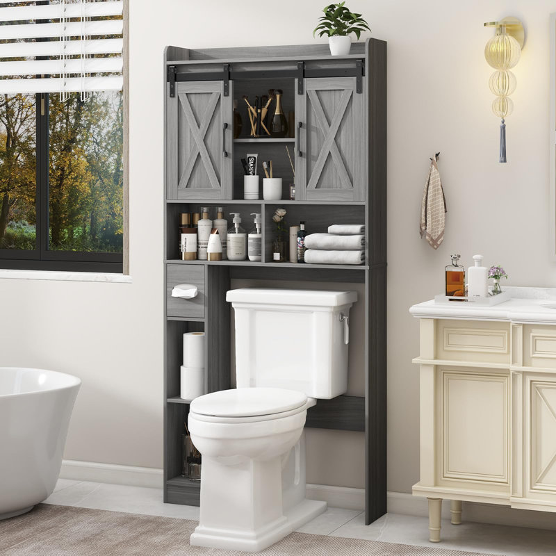 Armoire de rangement au-dessus de la toilette, Gris délavé