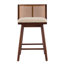 Ensemble de 2 tabourets de comptoir en bois avec revêtement doux-129903725