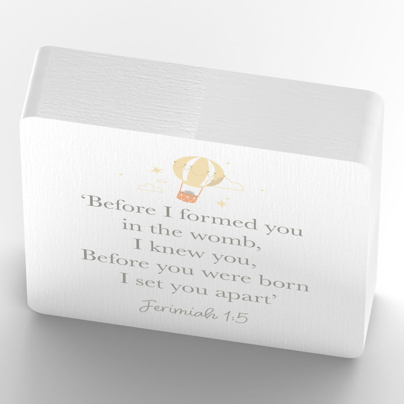 Quinnwood Text & Numbers Letter Block, White/Yellow
