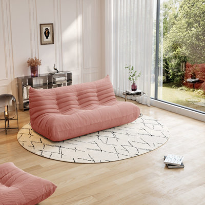 Fireside Chair Bean Bag Chair Lazy Floor Sofa, Armless Foam Sofa Lounger Tatami Recliner Sofa For Living Room Bedroom Dorm Office