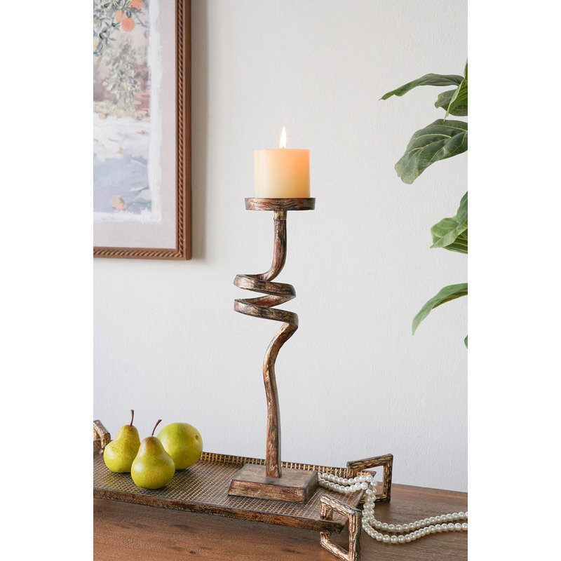 4.5X5x15.5" Pillar Candle Holder, 15.7" H x 4.3" W x 4.8" D