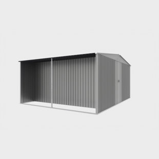 Outdoor Storage Shed has two Functions: Metal shed and Firewood Shed 
