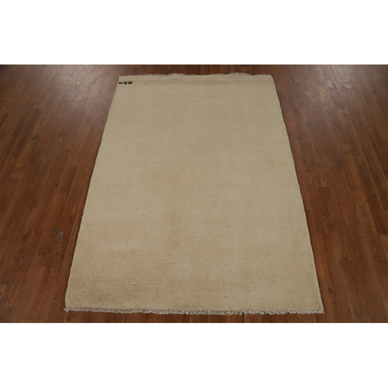 Tapis oriental beige et beige Gabbeh moderne 4 x 6