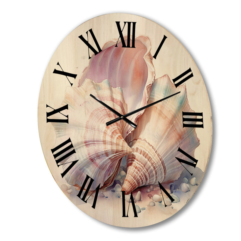 Horloge murale en bois aquarelle, Moyenne