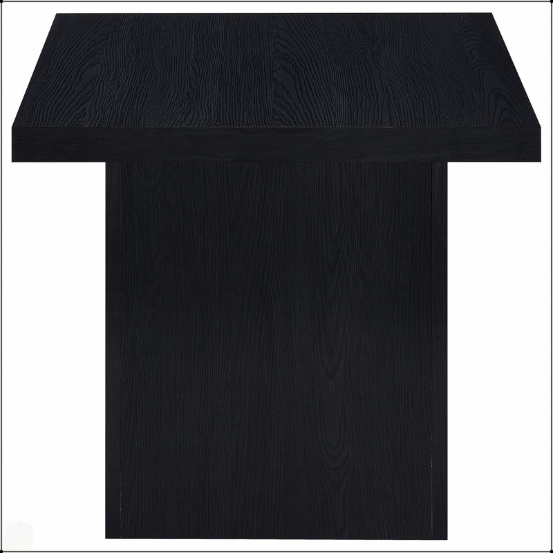 Table de bout carrée noire en rotin et feuille de bananier Exeter, pour un décor moderne et côtier., Noir