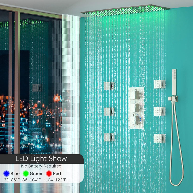 Système de douche thermostatique complet avec valve brute