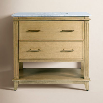 Elvie 36" Genuine Marble Single Bathroom Vanity