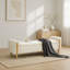 Banc de rangement moderne rembourré de 167 cm de large avec double couvercle, repose-pieds en tissu chenille avec accoudoirs-1757660338