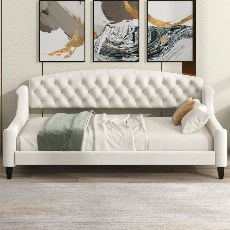 Lit de jour capitonné moderne de luxe, simple, beige (ancien SKU: GX001008AAA), Beige
