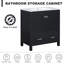 Meuble-lavabo simple de 30 po avec lavabo sous-comptoir noir, armoire de rangement autoportante avec cadre en bois massif, 2 portes et 1 tiroir, quincaillerie à fermeture en douceur pour la salle de bain et la salle d'eau des invités-133528904