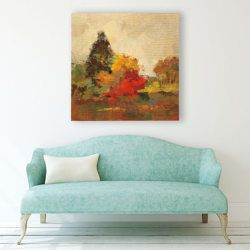 « automne forest », reproduction de peinture à l’acrylique sur toile, H 30 po x l 30 po x P 2 po
