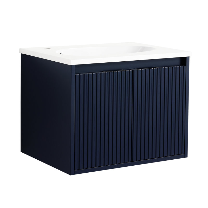 Meuble-lavabo flottant 24 po avec lavabo en résine Rayka