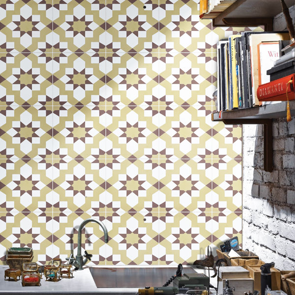 Affos 8" x 8" Cement Patterned Wall & Floor Tile