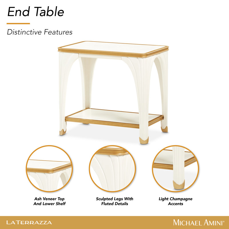 La Terrazza End Table, Cream