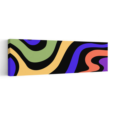 Vibrant Wavy Abstract Abstract Contemporary Fox Lilac Forest Wall Art