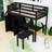 Wooden Loft Bed With Built-In-Desk And Stairs-52340991-52340989