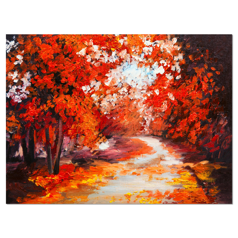 «Forest in the Fall Landscape», reproduction d'art sur toile tendue, H 30 po x l 40 po x P 1 po