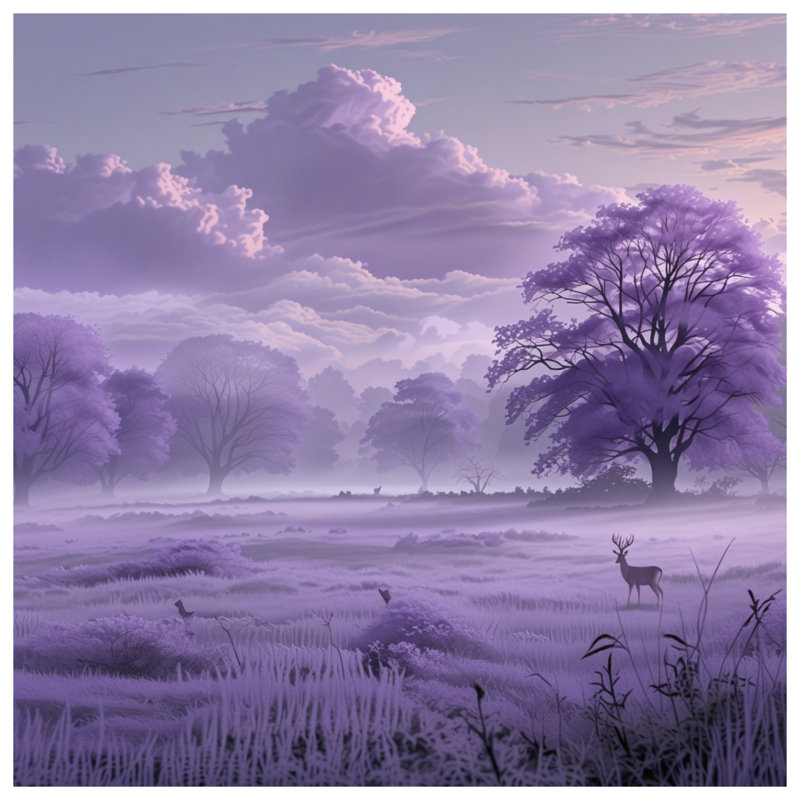 Tapis de bain mauve forêt mauve, 24in W x 17in L
