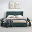 Grand lit coussiné, cadre de lit rembourré confortable-603057234
