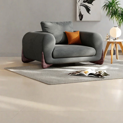 Fauteuil décontracté léger en coton et lin luxueux