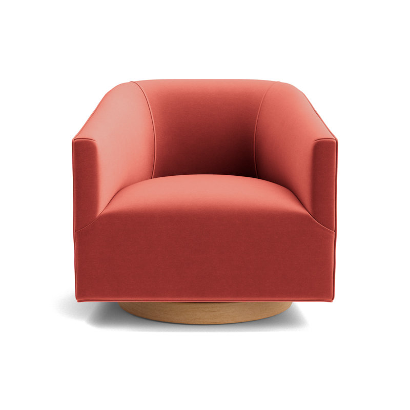 Cooper Full Swivel Chair, Performance Velvet - Sienna, Natural