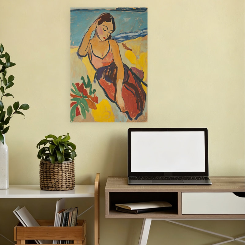 «Summer Beach Reverie Colorful Dreamy Peaceful Beach Ocean», reproduction d'art, H 18 po x l 12 po