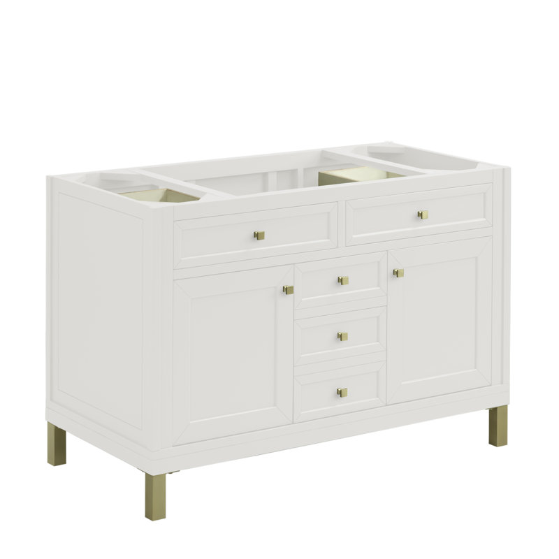 Chicago 48'' W Single Vanity, Glossy White, 8" Widespread, Phantome Eclos