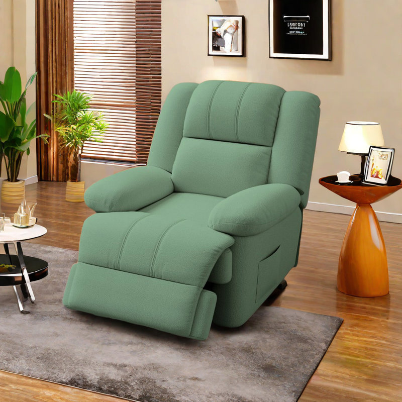 Tariya Upholstered Swivel Recliner, Black