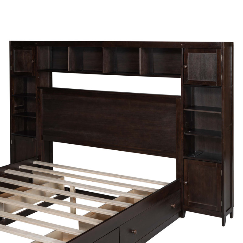 Grand lit en bois, Espresso, Grand lit