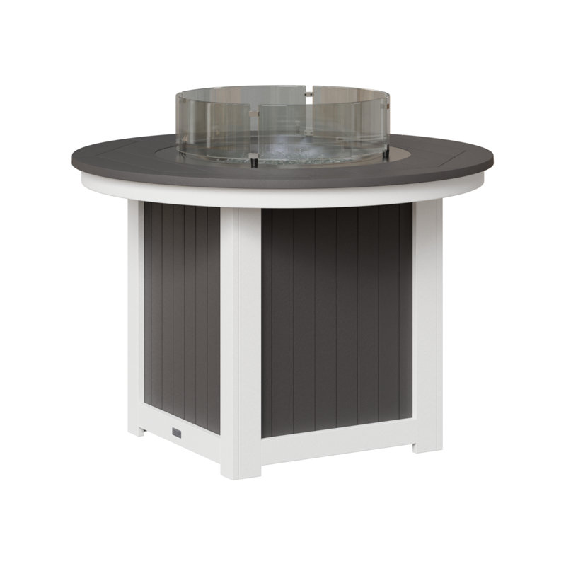  Table ronde de foyer d'extérieur gris de 44 po Donoma, Gris fumée
