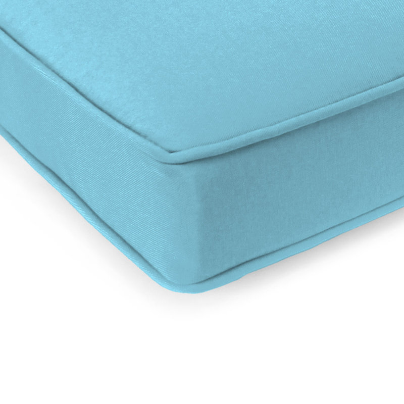 47" x 17" Outdoor Bench Cushion with Ties and Welt, Blue