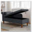 Chaise longue en velours avec rangement, coussin et garniture cloutée-1090968679