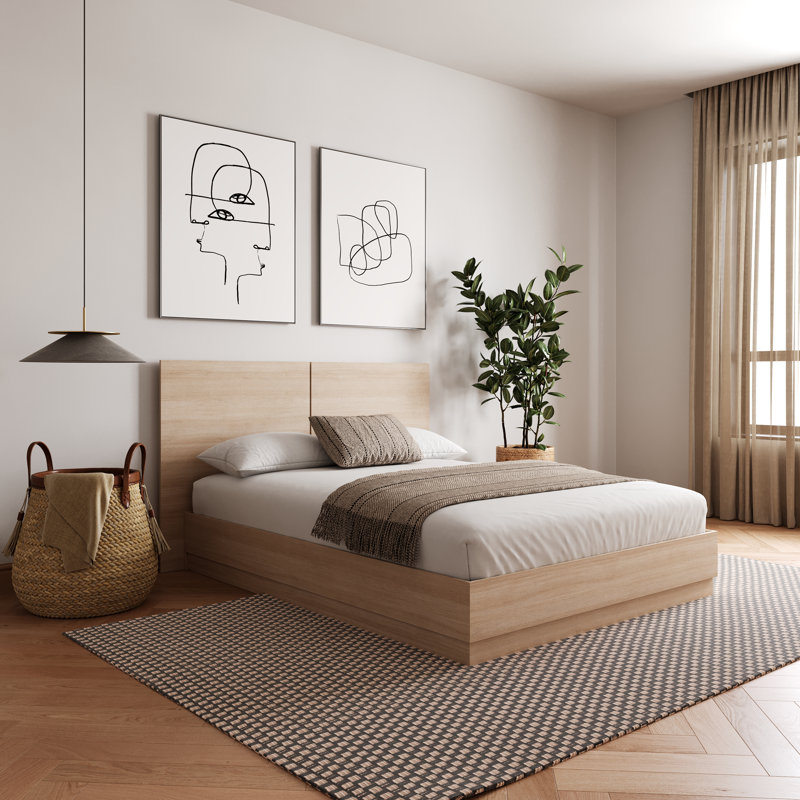 Lit plateforme Jodeen, Beige, Roi